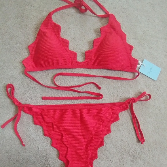 Cupshe Other - Cupshe Coral Bikini Set NWT